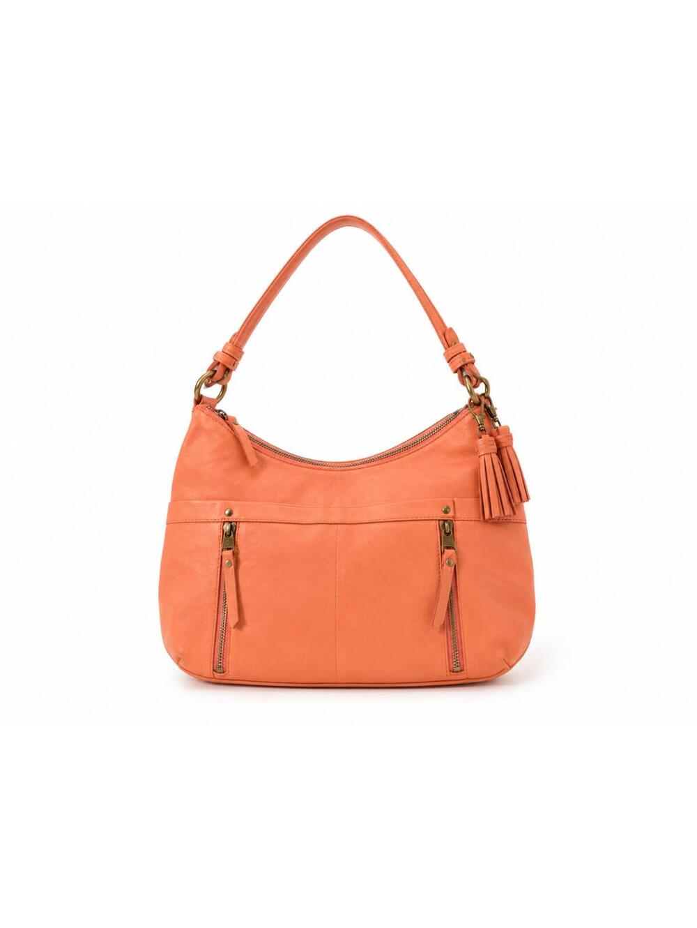 Amazing Shoulder Bag by The Sak Y2K Orange Genuine Leather with Tassel